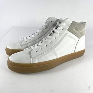Vince Men's Fynn Leather High Top Sneaker US 11 White Lace-Up Mid Shoes boot